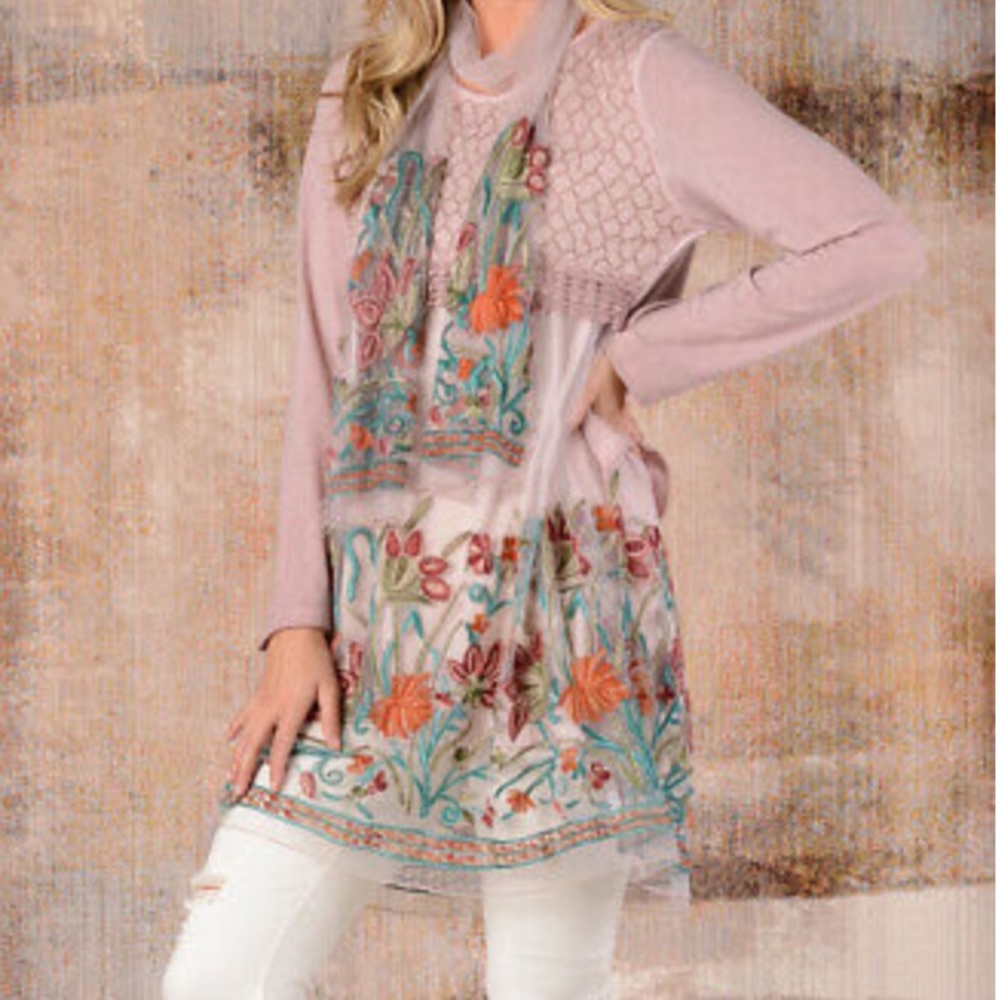 Simply Couture Embroidered Layer Tunic Dress Med - Picture 13 of 13